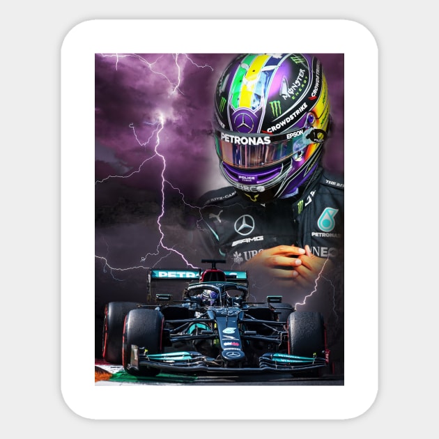 Like Thunder and Lightning - Lewis Hamilton Sticker by DeVerviers